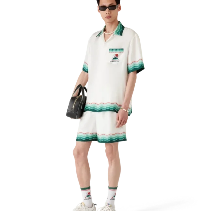 Montagne Ondulae Seidenhemd mit kurzen Ärmeln Montagne Ondulae Seidenhemd mit kurzen Ärmeln