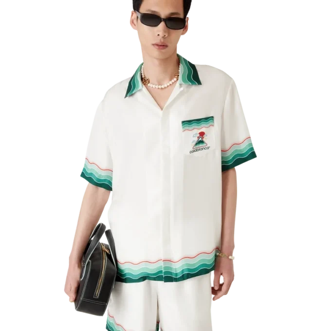 Montagne Ondulae Seidenhemd mit kurzen Ärmeln Montagne Ondulae Seidenhemd mit kurzen Ärmeln