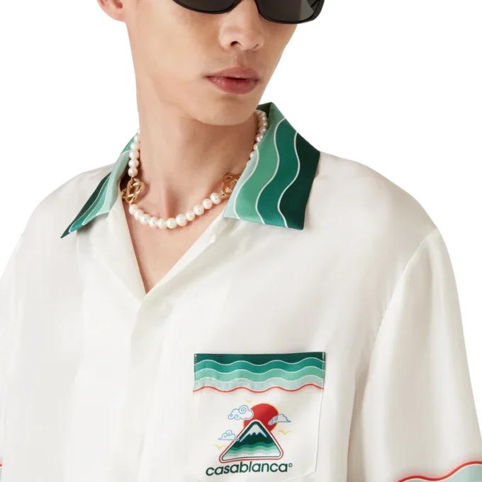 Montagne Ondulae Seidenhemd mit kurzen Ärmeln Montagne Ondulae Seidenhemd mit kurzen Ärmeln