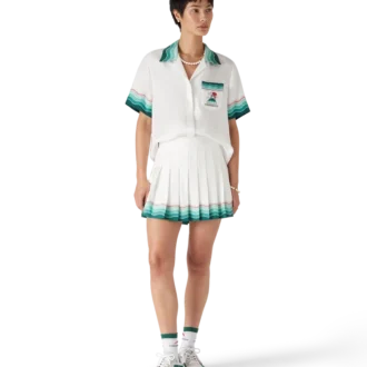 Tennis-Minirock aus plissierter Seide