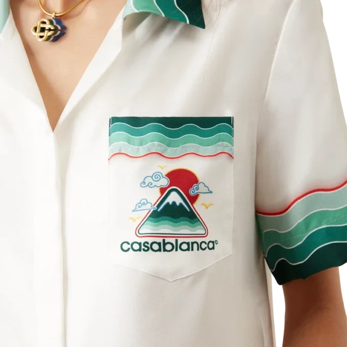 Montagne Ondulee Seidenhemd mit Shorts und kurzen Ärmeln