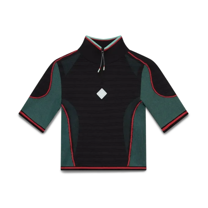 Nahtloses Hemd mit halbem Reißverschluss