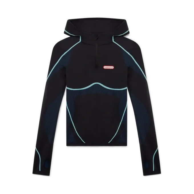 Nahtloses Langarm-Oberteil mit Kapuze Nahtloses Langarm-Oberteil mit Kapuze