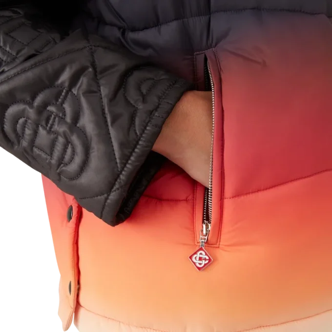 Nylon-Steppweste mit Farbverlauf