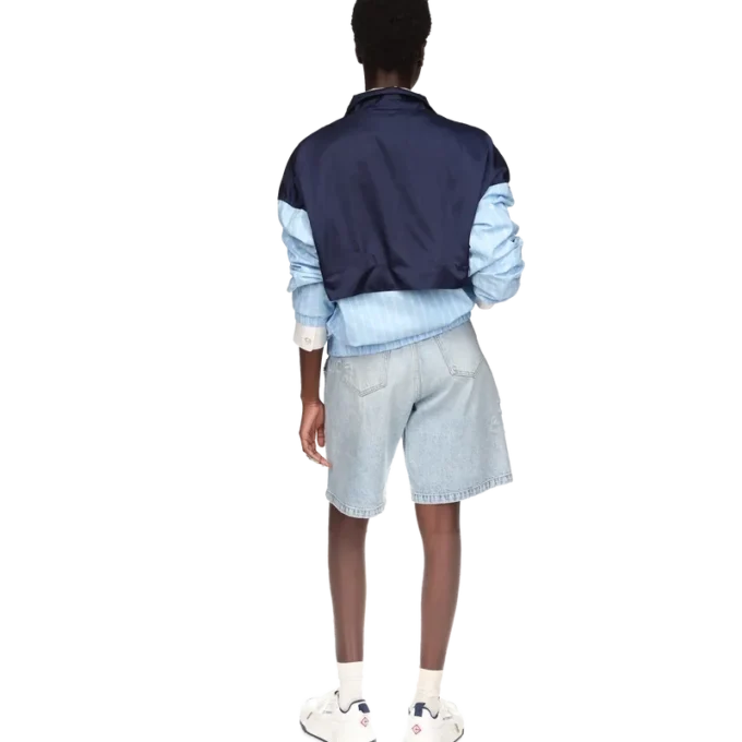 Nylon-Trainingsjacke mit Nadelstreifen