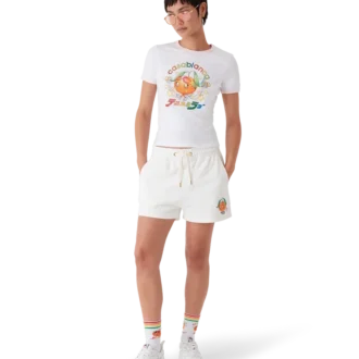 Orangefarbene Mascot-Sweatshorts
