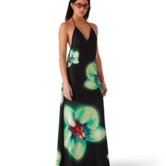Orchid Glitch Seidenkleid