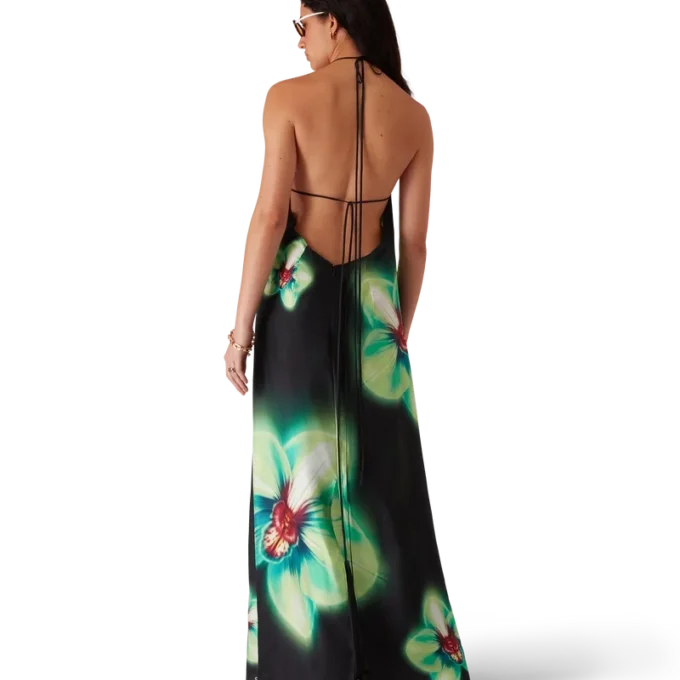 Orchid Glitch Seidenkleid