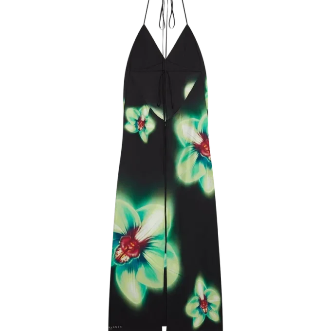 Orchid Glitch Seidenkleid