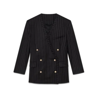 Oversized-Blazer aus Wolle mit Nadelstreifen