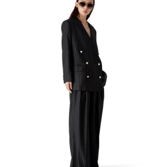 Oversized-Blazer aus Wolle mit Nadelstreifen