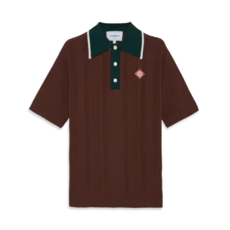 Oversized-Poloshirt mit Zopfmuster