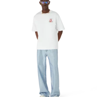 Oversized-T-Shirt mit kurzen Ärmeln und Libellen-Blumenmuster auf den Shorts