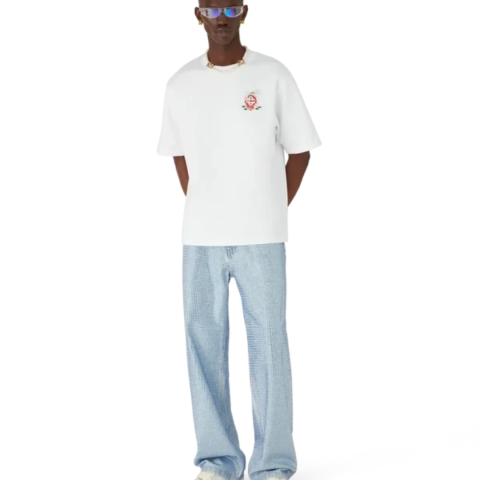 Oversized-T-Shirt mit kurzen Ärmeln und Libellen-Blumenmuster auf den Shorts