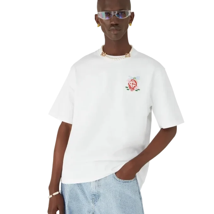 Oversized-T-Shirt mit kurzen Ärmeln und Libellen-Blumenmuster auf den Shorts