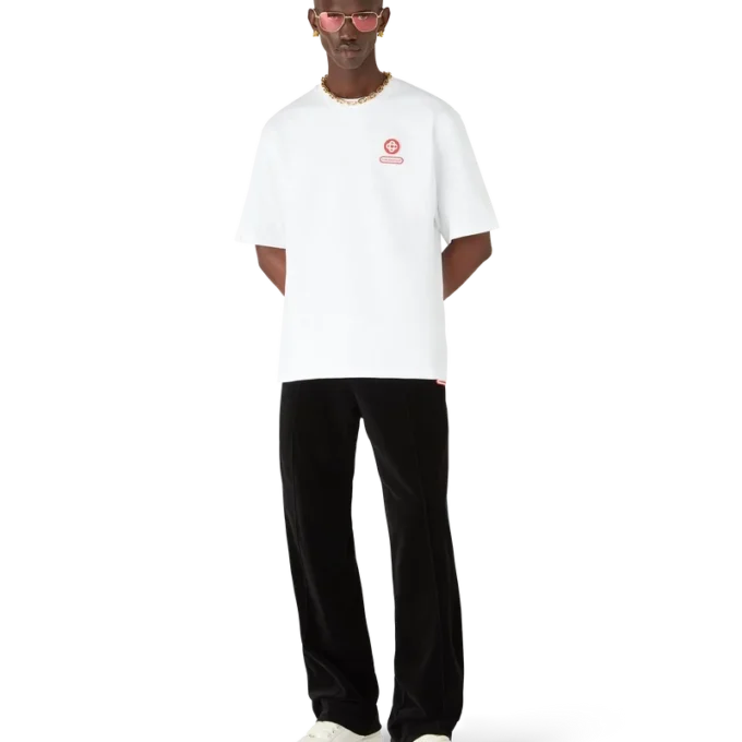 Oversized-T-Shirt mit kurzen Ärmeln und Logo-Patch Oversized-T-Shirt mit kurzen Ärmeln und Logo-Patch