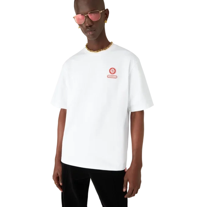 Oversized-T-Shirt mit kurzen Ärmeln und Logo-Patch Oversized-T-Shirt mit kurzen Ärmeln und Logo-Patch