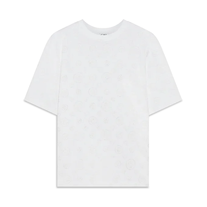 Oversized-T-Shirt mit Monogramm-Applikation und kurzen Ärmeln Oversized-T-Shirt mit Monogramm-Applikation und kurzen Ärmeln