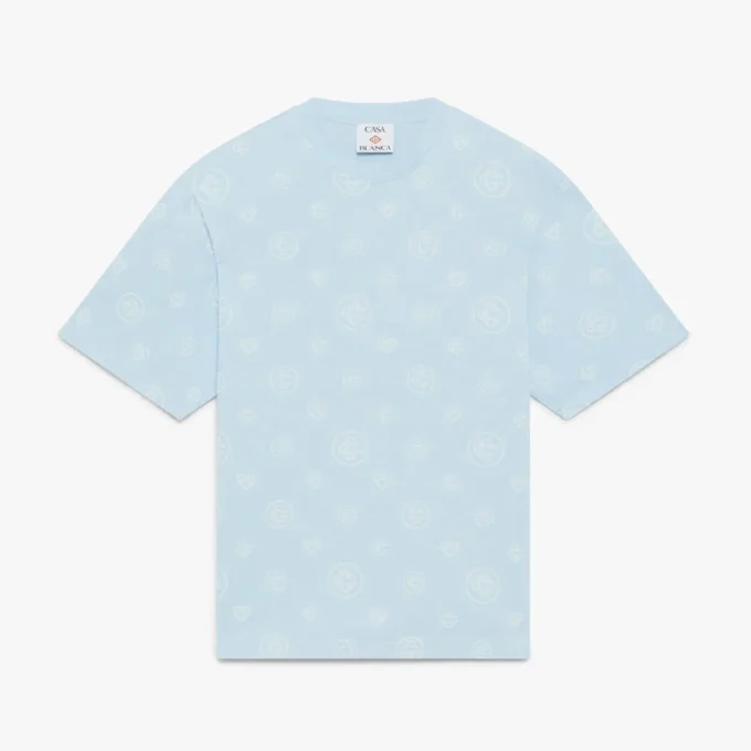 Oversized-T-Shirt mit Monogramm-Applikation und kurzen Ärmeln Oversized-T-Shirt mit Monogramm-Applikation und kurzen Ärmeln