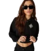 Pearl Diamond Cropped Hooded Sweatshirt