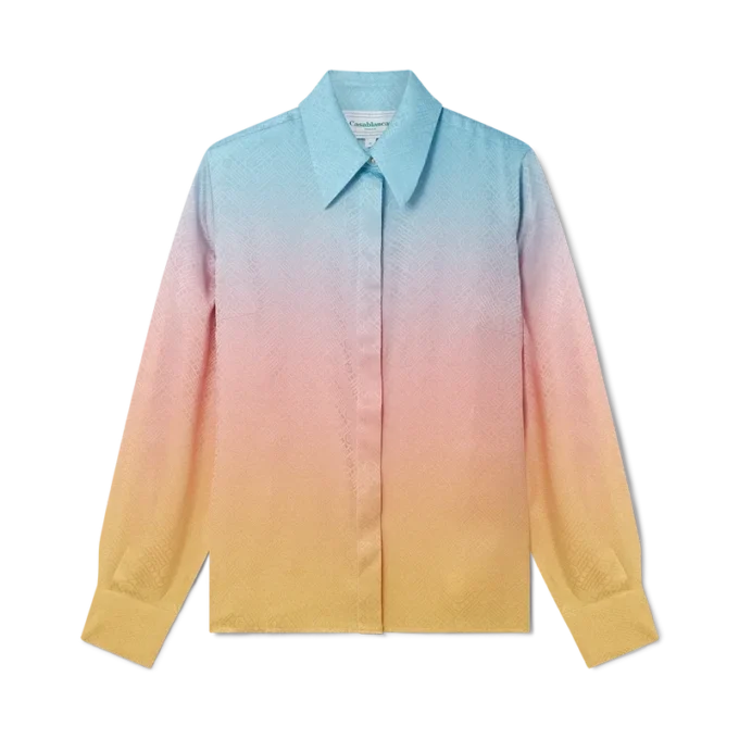 Ping-Pong-Seidenhemd mit Farbverlauf