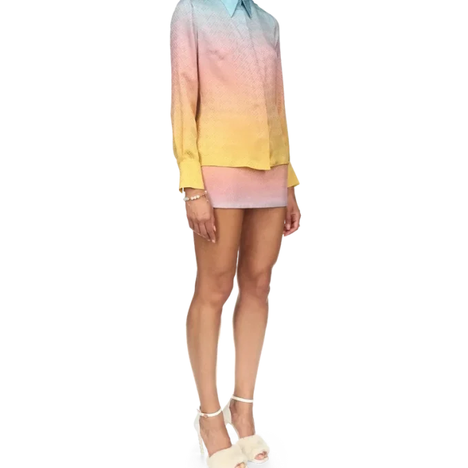 Ping-Pong-Seidenhemd mit Farbverlauf