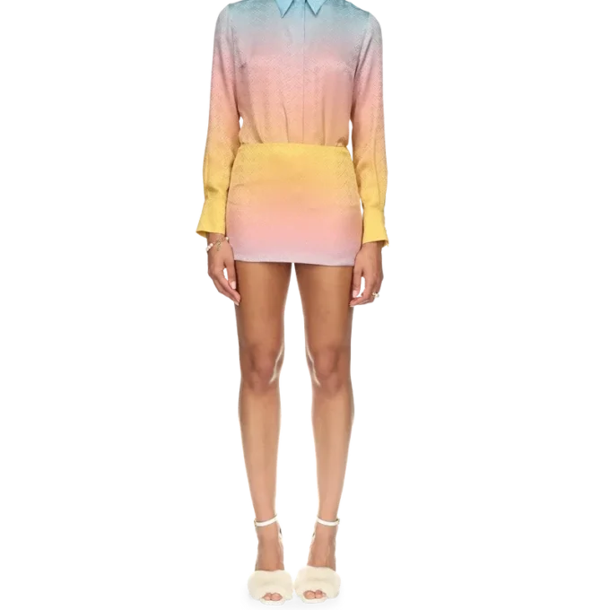 Ping-Pong-Seidenrock mit Farbverlauf