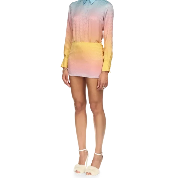 Ping-Pong-Seidenrock mit Farbverlauf