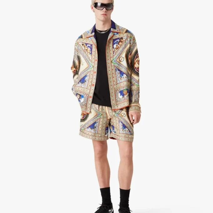 Plafond Orne De Musique Langarm-Seidenhemd