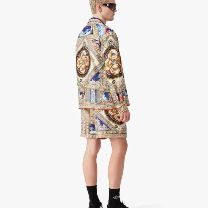 Plafond Orne De Musique Langarm-Seidenhemd