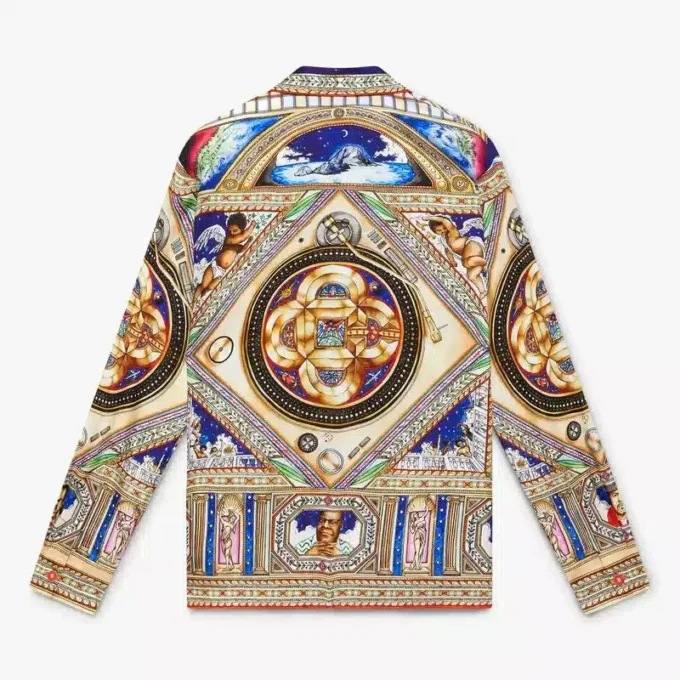 Plafond Orne De Musique Langarm-Seidenhemd