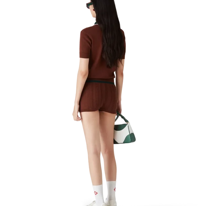 Polohemd mit Zopfmuster