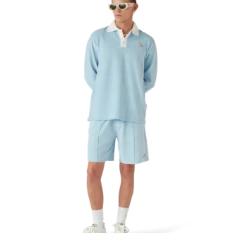 Poloshirt mit Veloursstreifen