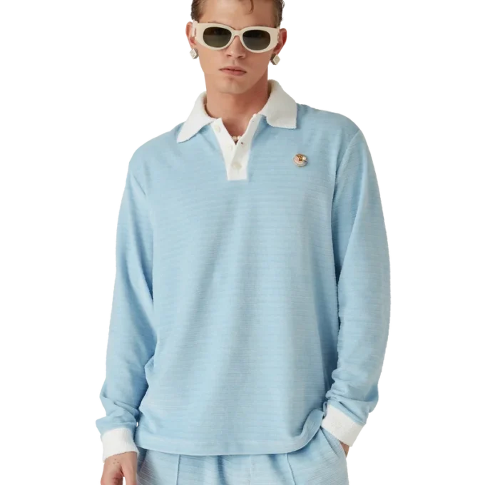 Poloshirt mit Veloursstreifen