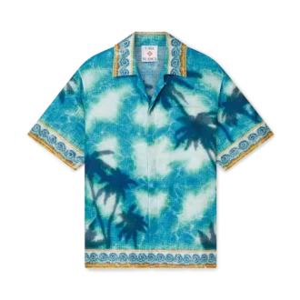 Poolside Emblem Kurzarm-Seidenhemd mit Shorts