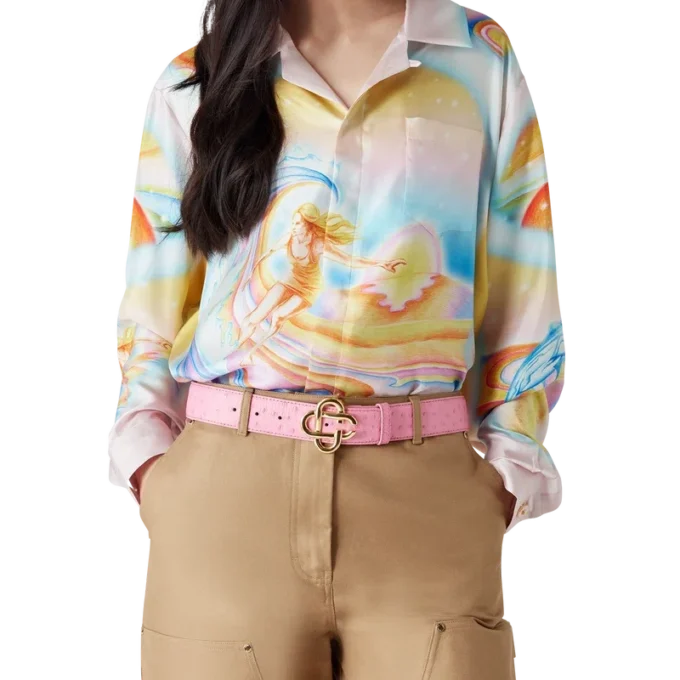 Psychedelic Nirvana Langarm-Seidenhemd