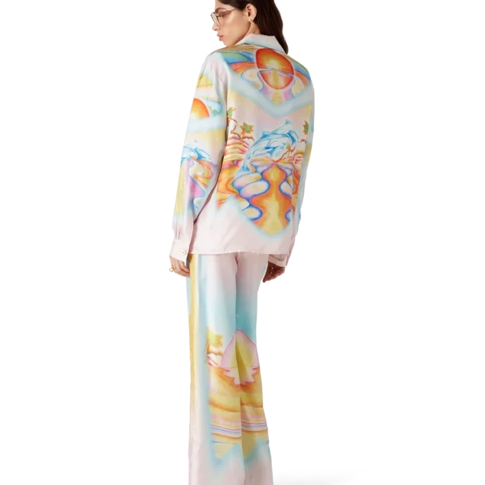 Psychedelische Nirvana-Seiden-Hose