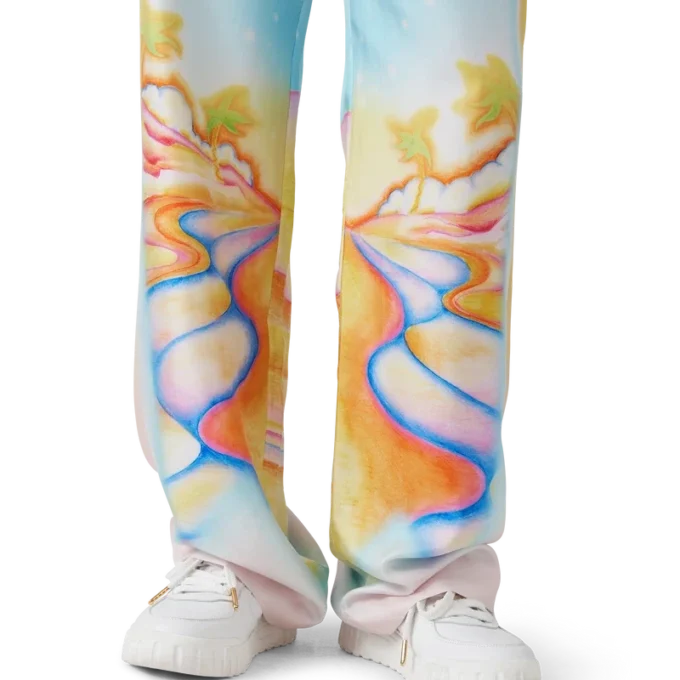 Psychedelische Nirvana-Seiden-Hose