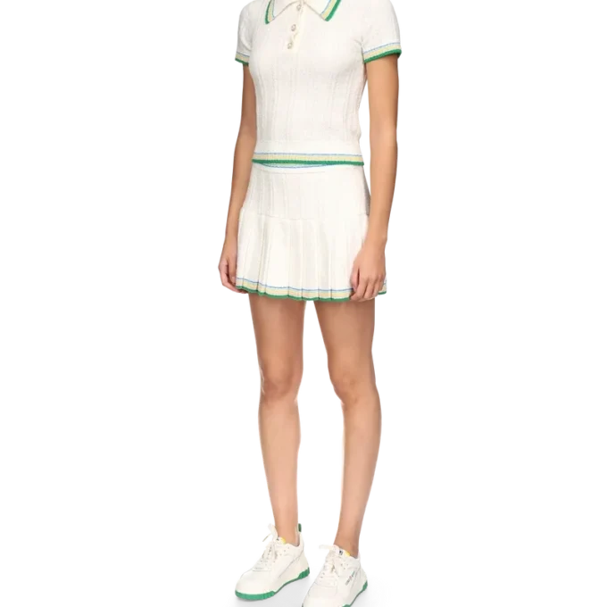 Rib-Bouclé-Poloshirt