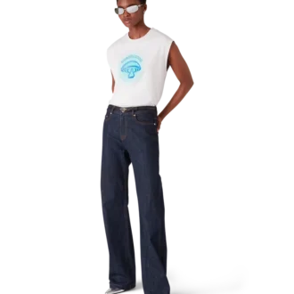 Ärmelloses T-Shirt mit Airbrush-Pilz-Motiv