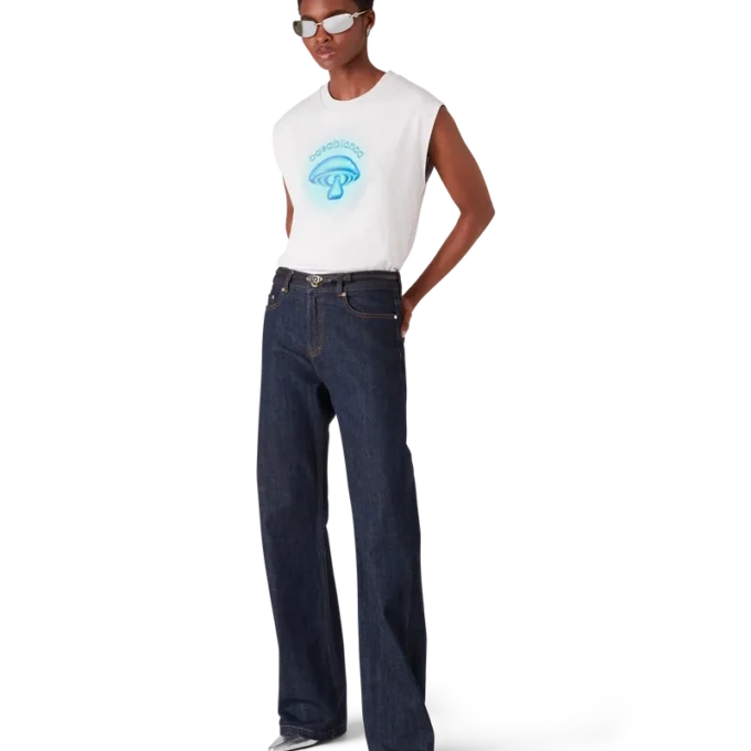 Ärmelloses T-Shirt mit Airbrush-Pilz-Motiv