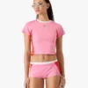 Rosa Monogram-Rash-Top mit kurzen Shorts Rosa Monogram-Rash-Top mit kurzen Shorts
