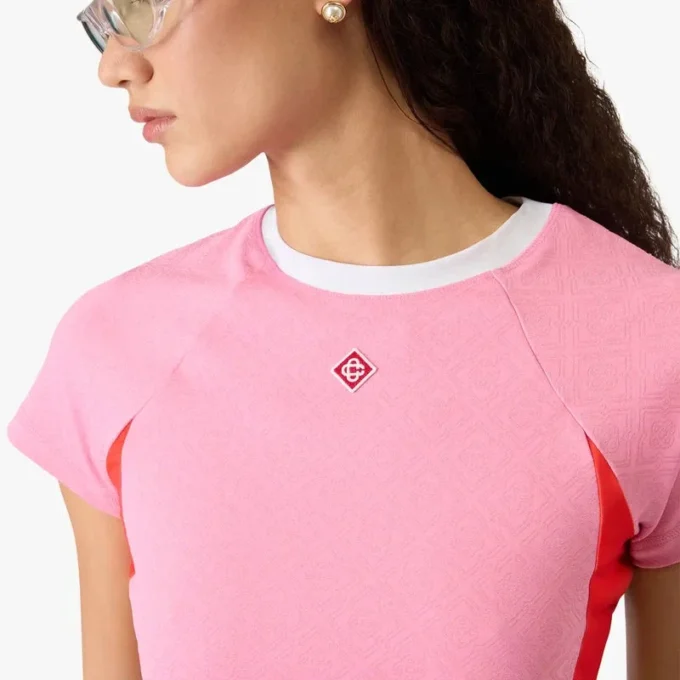 Rosa Monogram-Rash-Top mit kurzen Shorts Rosa Monogram-Rash-Top mit kurzen Shorts