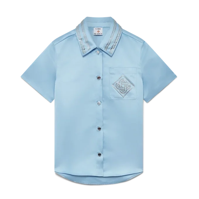 Satin-Hemd mit kurzen Ärmeln Satin-Hemd mit kurzen Ärmeln