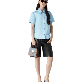 Satin-Hemd mit kurzen Ärmeln