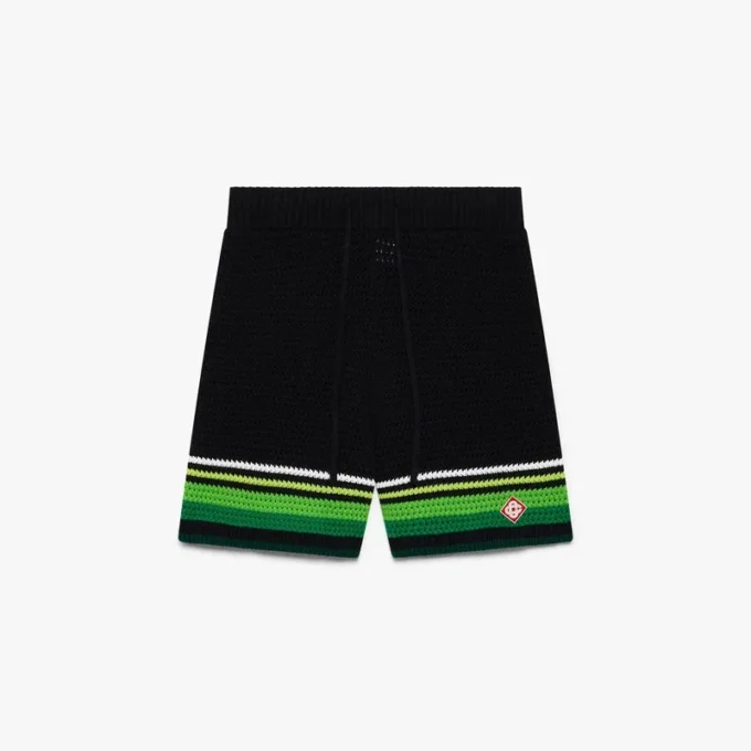 Schwarze Häkel-Shorts