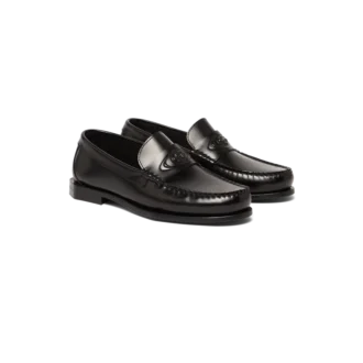 Schwarze Leder-Loafer für Herren