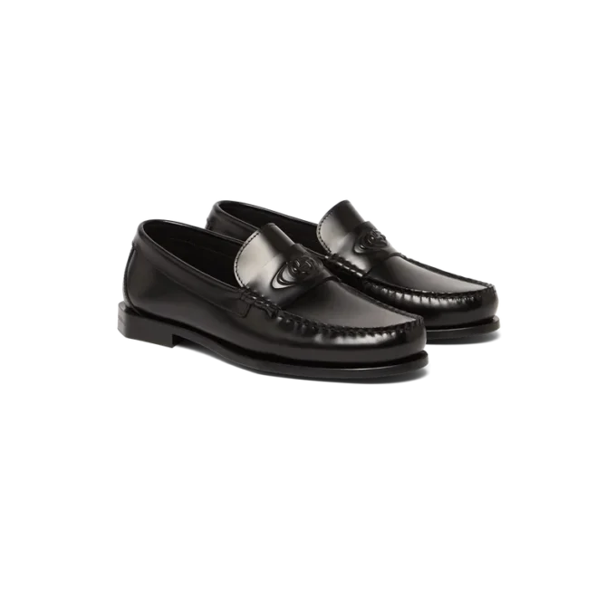 Schwarze Leder-Loafer für Herren
