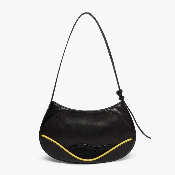 Schwarze schmale Biker-Tasche