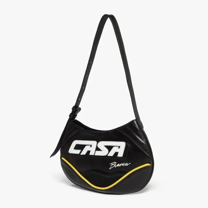 Schwarze schmale Biker-Tasche